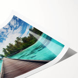 Extra large wall art featuring line art flowers in muted greens and whites on a rolled print.