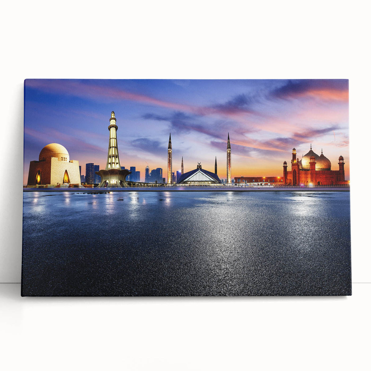 Large black and white canvas of a scenic Pakistani landscape, ideal for kitchen wall art or bedroom ambiance.