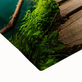 Large art of a black and white landscape painting depicting a serene Thai scenery on stretched canvas.