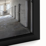 Framed canvas featuring a textured depiction of Tasmania scenery in black with vibrant color accents.