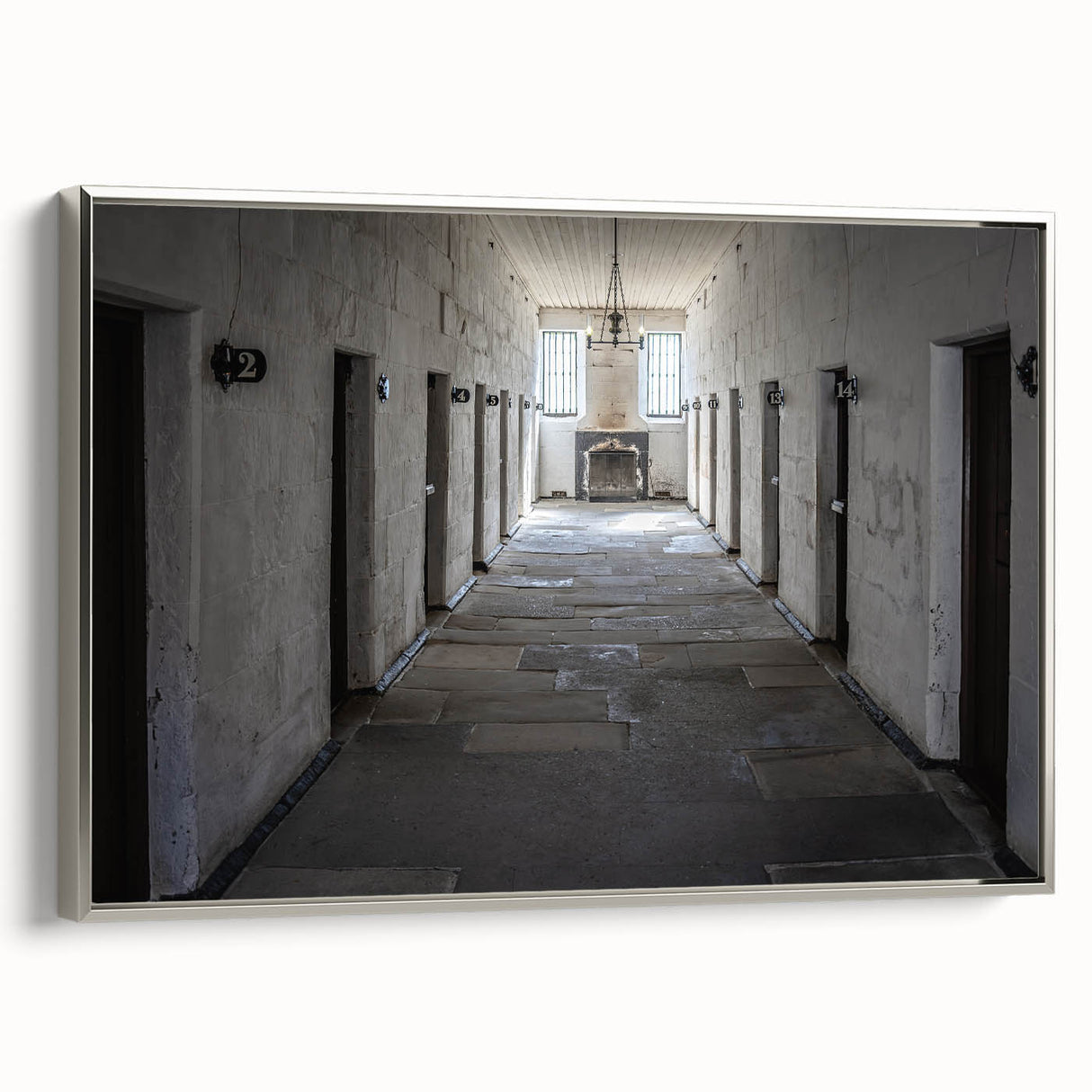 Framed canvas of a Tasmanian landscape in muted earth tones, ideal for bedroom wall art.