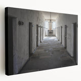 Panoramic view of Tasmania landscape on stretched canvas, featuring muted earth tones, ideal for kitchen wall art.