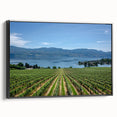 Black and white framed canvas of British Columbia landscape, ideal for bedroom wall decor.