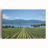 Black and white photo of British Columbia scenery on large stretched canvas, suitable for kitchen wall art.