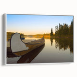 Vintage poster art of Quebec scenery on extra-large framed canvas, featuring colorful elements against a black background.