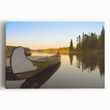 Black and white stretched canvas of Quebec scenery, ideal for kitchen wall art.