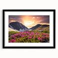 Extra large framed abstract art print depicting colorful, textured scenery of the Yukon, ideal for living room decor.
