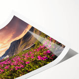 Extra large wall art featuring line art flowers in muted earth tones on a rolled print, suitable for large living room decor.