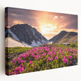 Scenic Yukon landscape on large stretched canvas, featuring cool blue and green tones, ideal for kitchen wall art.