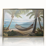 Art Deco style poster of a Caribbean scenery in Puerto Rico with vibrant colors on framed acrylic.