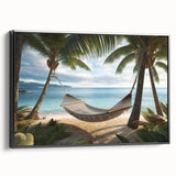 Framed canvas depicting a black and white vintage Puerto Rican landscape, ideal for bedroom wall art.