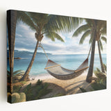 Caribbean Puerto Rico landscape on large stretched canvas, showcasing vibrant ocean and sky hues, ideal for kitchen wall art.