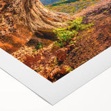 Art Deco poster featuring a European Albania scenery in muted earth tones on rolled canvas, ideal for dining room decor.