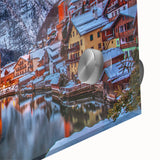 Large abstract depiction of an Austrian landscape in muted earth tones on acrylic glass, ideal for dining room art.