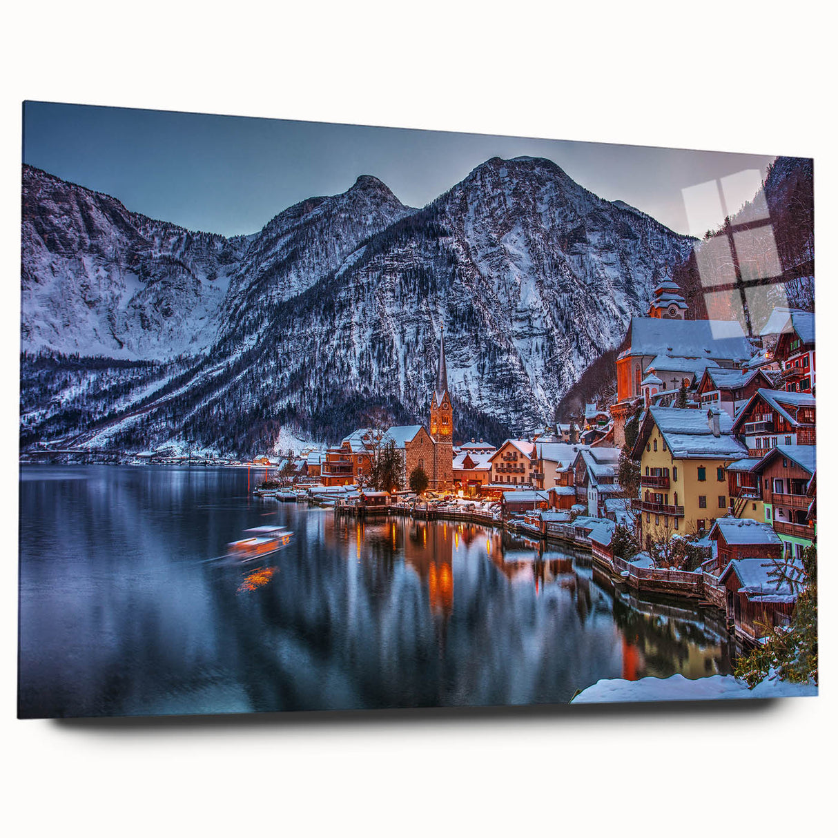 Acrylic print of a large abstract depiction of a European scenery, ideal for bedroom or dining room art.
