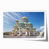 Extra large rolled print of a floral Bulgarian scenery in pastel shades, ideal for art wall dining room.