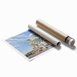 Extra large rolled canvas print of Bulgarian landscape with lush florals in soft earth tones.