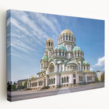 Landscape of a Bulgarian village on stretched canvas, featuring muted earth tones, ideal for kitchen wall art.