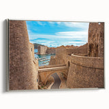 Landscape art painting of a European Croatian scene, featuring vibrant colors on a framed canvas.