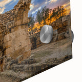 Large abstract wall art featuring a vibrant European landscape on acrylic glass, suited for dining room ambiance.