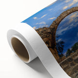 Art Deco poster of a European Cyprus scenery in pastel shades on rolled canvas, ideal for nursery wall art.