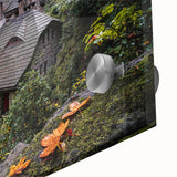 Large abstract depiction of Czech Republic scenery on acrylic glass, in muted earth tones, ideal for dining room art.