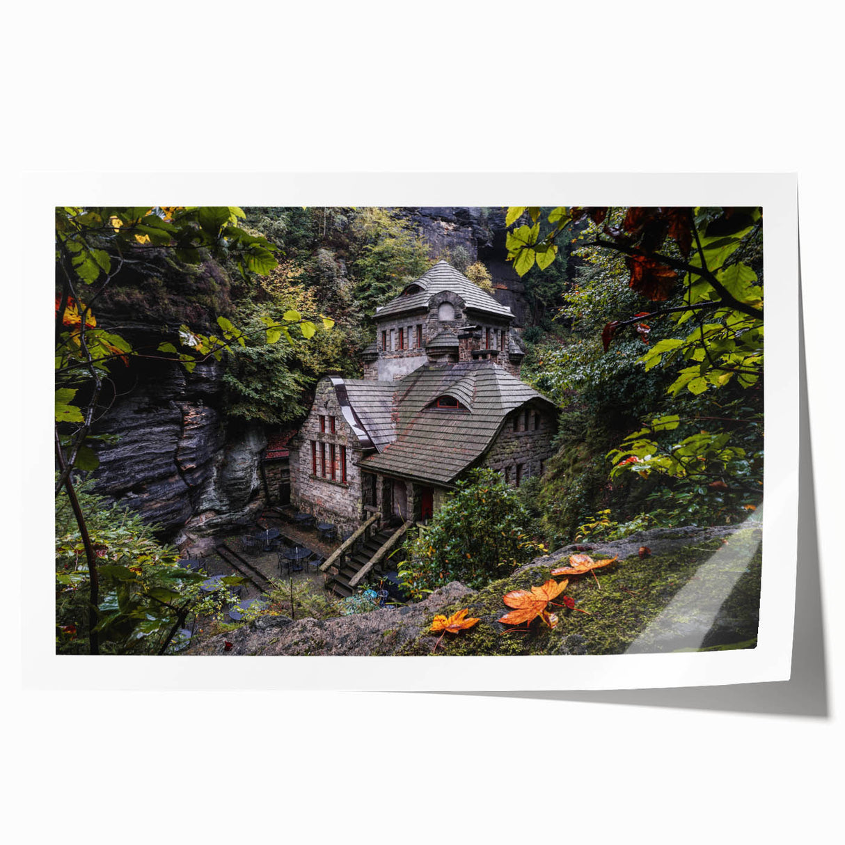 Extra large rolled print of a Czech Republic landscape with floral elements, ideal for art wall dining room.