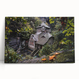 Large black and white photo of Prague's cityscape on stretched canvas, ideal for kitchen wall art.