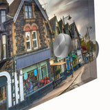 Large abstract wall art depicting the Cumbria landscape in England, with muted earth tones on acrylic glass.