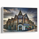 Vintage poster art of Cumbria, England scenery in vibrant colors on a large framed canvas, suitable for living room decor.