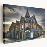 Large art depicting a serene Cumbrian landscape on stretched canvas, with muted green and blue tones.