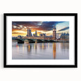 Colorful abstract art print of London scenery on extra-large canvas, featuring vibrant hues and textured design.
