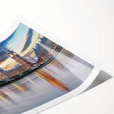 Extra large wall art featuring line art flowers in soft pastel shades on a rolled canvas.