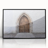 Large abstract wall art depicting a European Estonian scenery in muted earth tones on a framed acrylic.