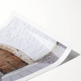 Extra large rolled print featuring line art flowers in neutral tones, ideal for large living room wall art.