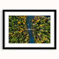 Abstract art print featuring vibrant, colorful textures of a Finnish landscape on a large framed canvas.