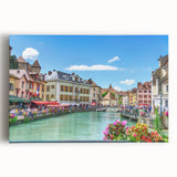 Black and white photo of the French Alps on stretched canvas, suitable as large kitchen wall art or bedroom decor.