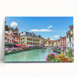 Black and white photograph of the French Alps on stretched canvas, ideal for kitchen art.