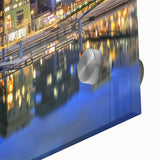 Large abstract wall art depicting the Lyon scenery in muted earth tones on acrylic glass, ideal for dining room art.