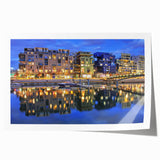 Rolled print of Lyon, France scenery in muted watercolor shades, ideal for art wall dining room.