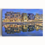 Black and white large art print of Lyon cityscape on stretched canvas, ideal for kitchen wall art or bedroom ambiance.