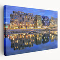 Large canvas print of Lyon, France with muted earth tones, ideal for kitchen wall art.
