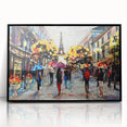 Large abstract wall art depicting a stylized Paris scene in black and white on framed acrylic.