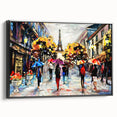 Black and white framed canvas of a vintage Paris landscape, ideal for bedroom wall decor.