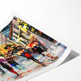 Extra large wall art of line art flowers in black on white, rolled print, ideal for large living room decor.