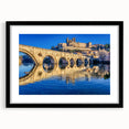 Extra large textured abstract art print of colorful Provence scenery on a framed canvas, ideal for living room decor.