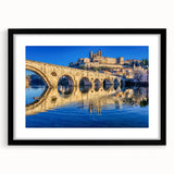 Extra large textured abstract art print of colorful Provence scenery on a framed canvas, ideal for living room decor.