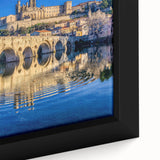 Extra large framed canvas featuring a textured depiction of a Provencal landscape in vibrant, colorful hues.