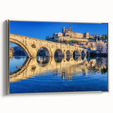 Landscape art painting of Provence, featuring colorful fields and a silver-framed canvas.