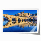 Rolled print of a Provence landscape with vibrant green and lavender fields on canvas, ideal for art wall dining room.